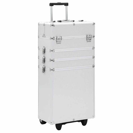 makeupkuffert aluminium sølvfarvet