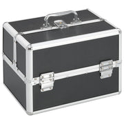 makeupkuffert 22 x 30 x 21 cm sort aluminium