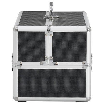 makeupkuffert 22 x 30 x 21 cm sort aluminium