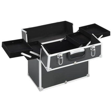 makeupkuffert 38x23x34 cm sort aluminium