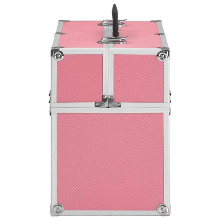 makeupkuffert 38x23x34 cm pink aluminium