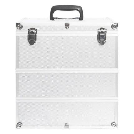 makeupkuffert 37 x 24 x 40 cm sølvfarvet aluminium