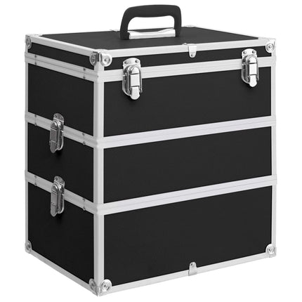makeupkuffert 37 x 24 x 40 cm sort aluminium