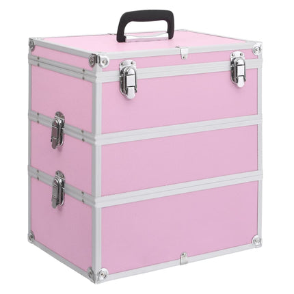 makeupkuffert 37 x 24 x 40 cm pink aluminium
