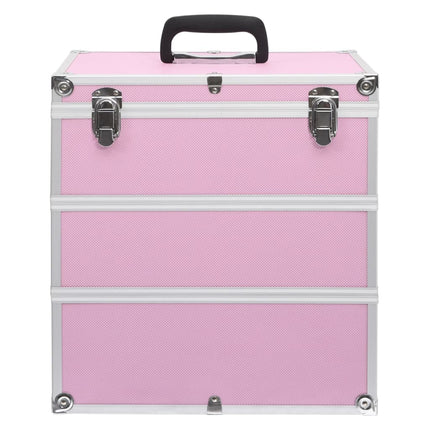 makeupkuffert 37 x 24 x 40 cm pink aluminium