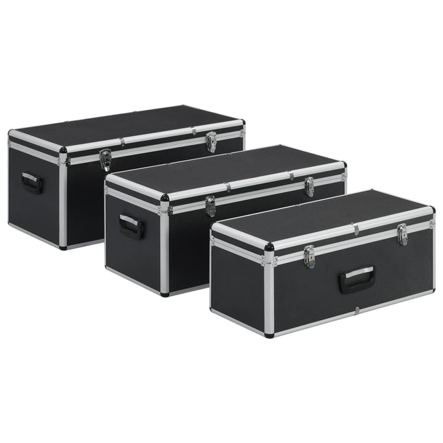 opbevaringskufferter 3 stk. aluminium sort