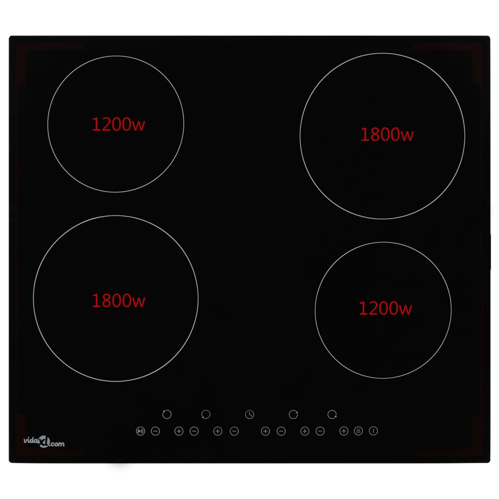 keramisk kogeplade med 4 brændere Touch Control 6000 W