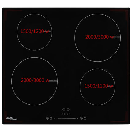 induktionskogeplade med 4 brændere Touch Control glas 7000 W