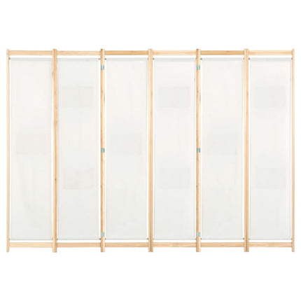 6-panelers rumdeler 240 x 170 x 4 cm stof cremefarvet