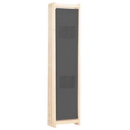 6-panelers rumdeler 240 x 170 x 4 cm stof grå