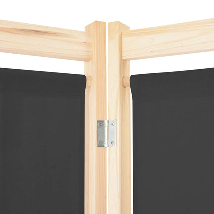 6-panelers rumdeler 240 x 170 x 4 cm stof grå