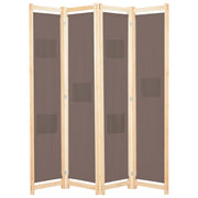 4-panels rumdeler 160 x 170 x 4 cm stof brun