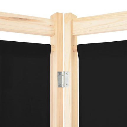 5-panels rumdeler 200 x 170 x 4 cm stof sort