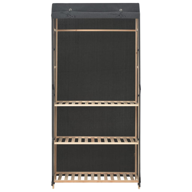 klædeskab i 3 niveauer 79 x 40 x 170 cm stof grå