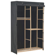klædeskab i 3 niveauer 110 x 40 x 170 cm stof grå