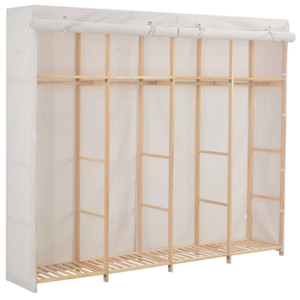 klædeskab 200 x 40 x 170 cm stof hvid