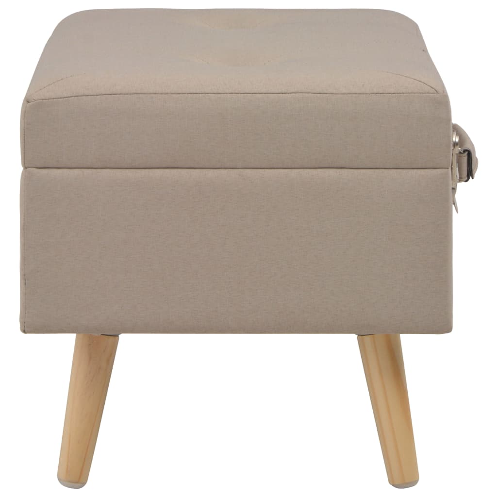 opbevaringstaburet stof 40 cm beige