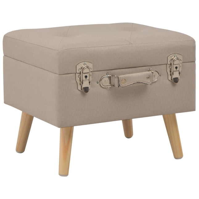 opbevaringstaburetter 3 stk. stof beige