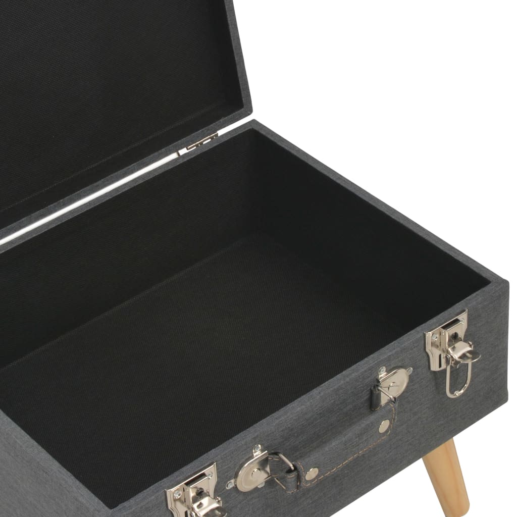 opbevaringstaburetter 3 stk. stof mørkegrå