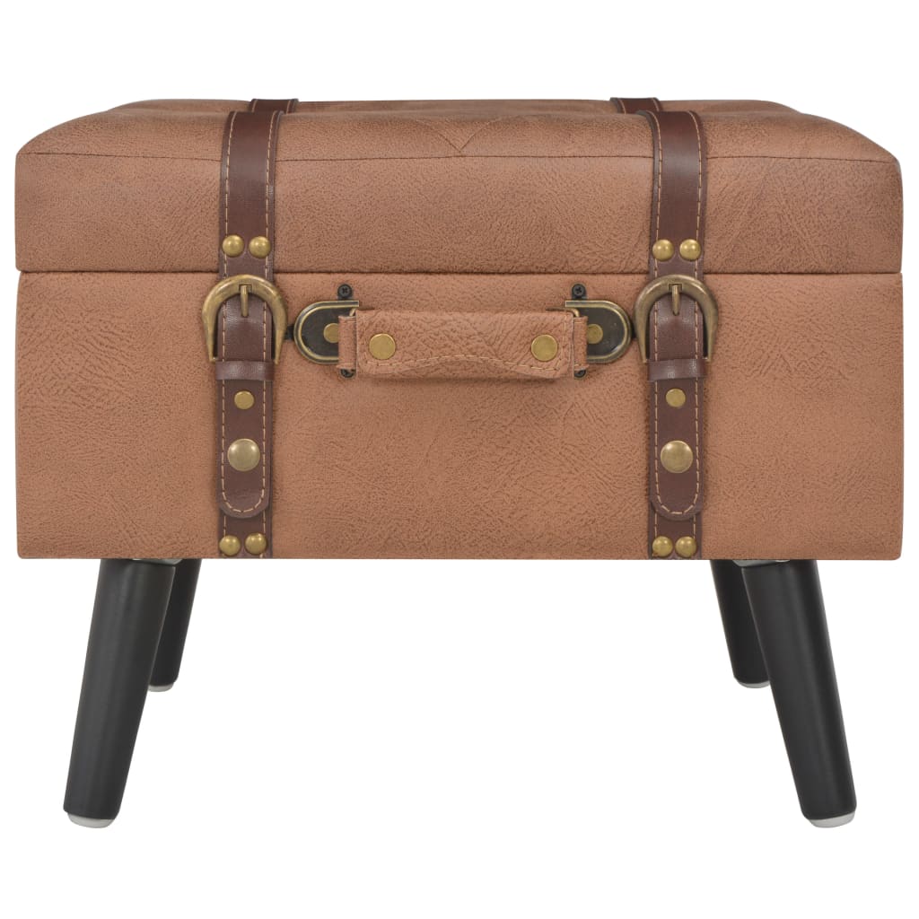 opbevaringstaburetter 3 stk. kunstlæder brun