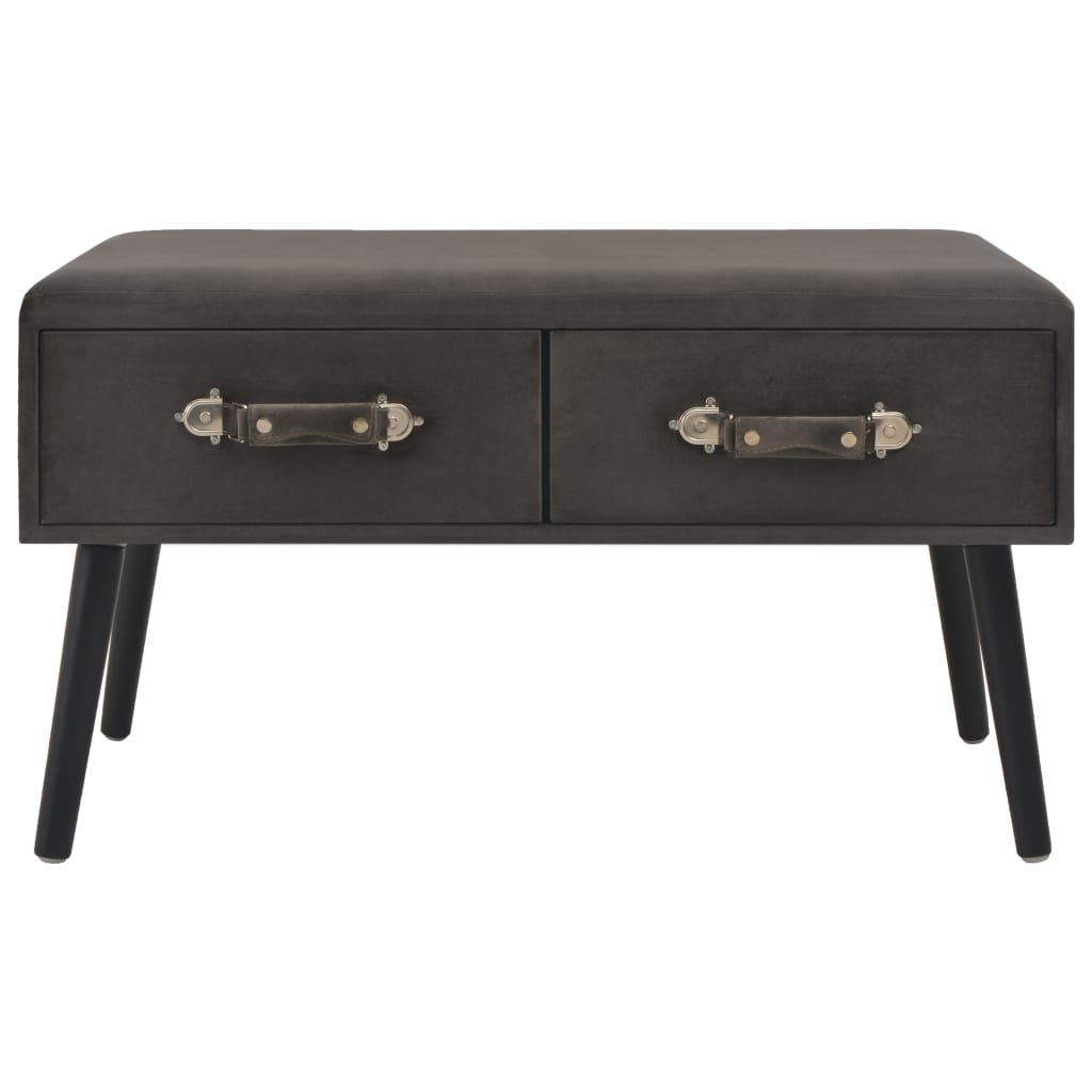 sofabord grå 80 x 40 x 46 cm fløjl