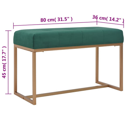 bænk i fløjl 80 cm grøn