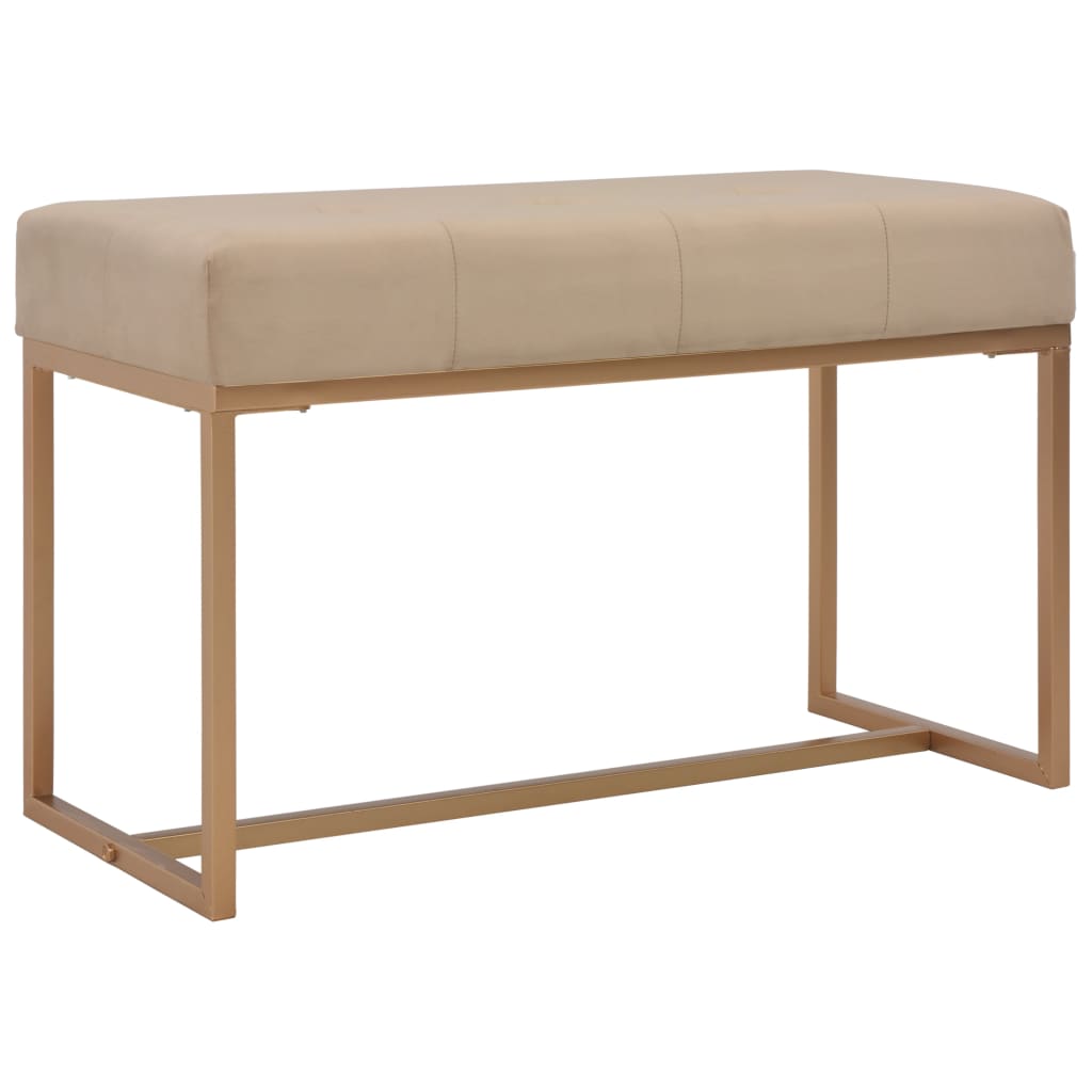 bænk i fløjl 80 cm beige billede
