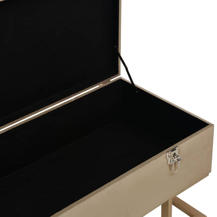 bænk med opbevaringsrum 105 cm fløjl beige