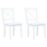 spisebordsstole 2 stk. massivt gummitræ hvid