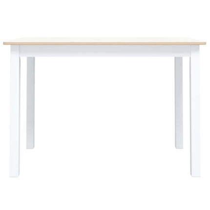 spisebord 114 x 71 x 75 cm massivt gummitræ hvid og brun