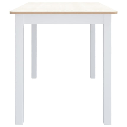 spisebord 114 x 71 x 75 cm massivt gummitræ hvid og brun