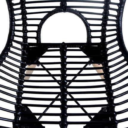 spisebordsstole 6 stk. naturligt rattan sort
