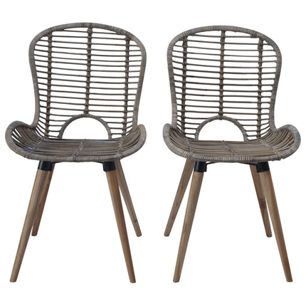 spisebordsstole 6 stk. naturligt rattan brun