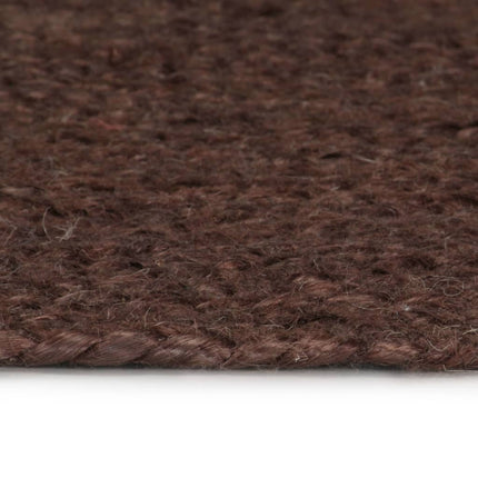 håndlavet tæppe jute rund 90 cm brun