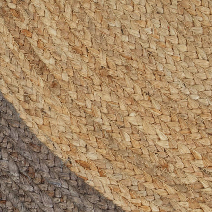 håndlavet tæppe med grå kant jute 90 cm