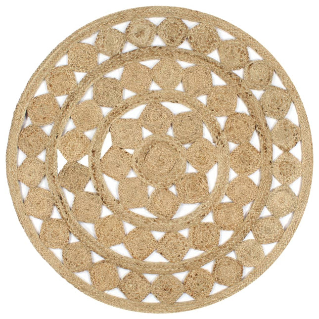håndlavet tæppe flettet jute 120 cm
