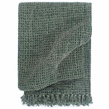 plaid 160 x 210 cm bomuld mørkegrøn
