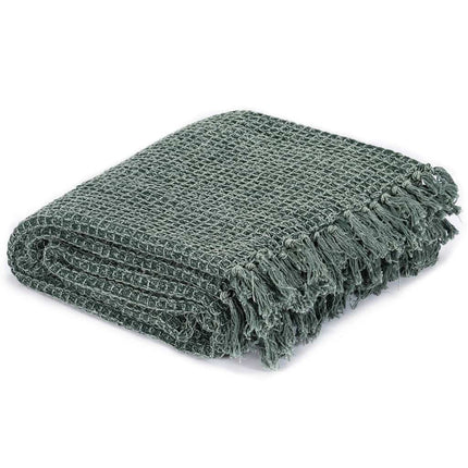 plaid 160 x 210 cm bomuld mørkegrøn