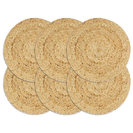 dækkeservietter 6 stk. rund 38 cm jute naturfarvet