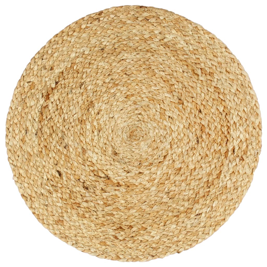dækkeservietter 6 stk. rund 38 cm jute naturfarvet