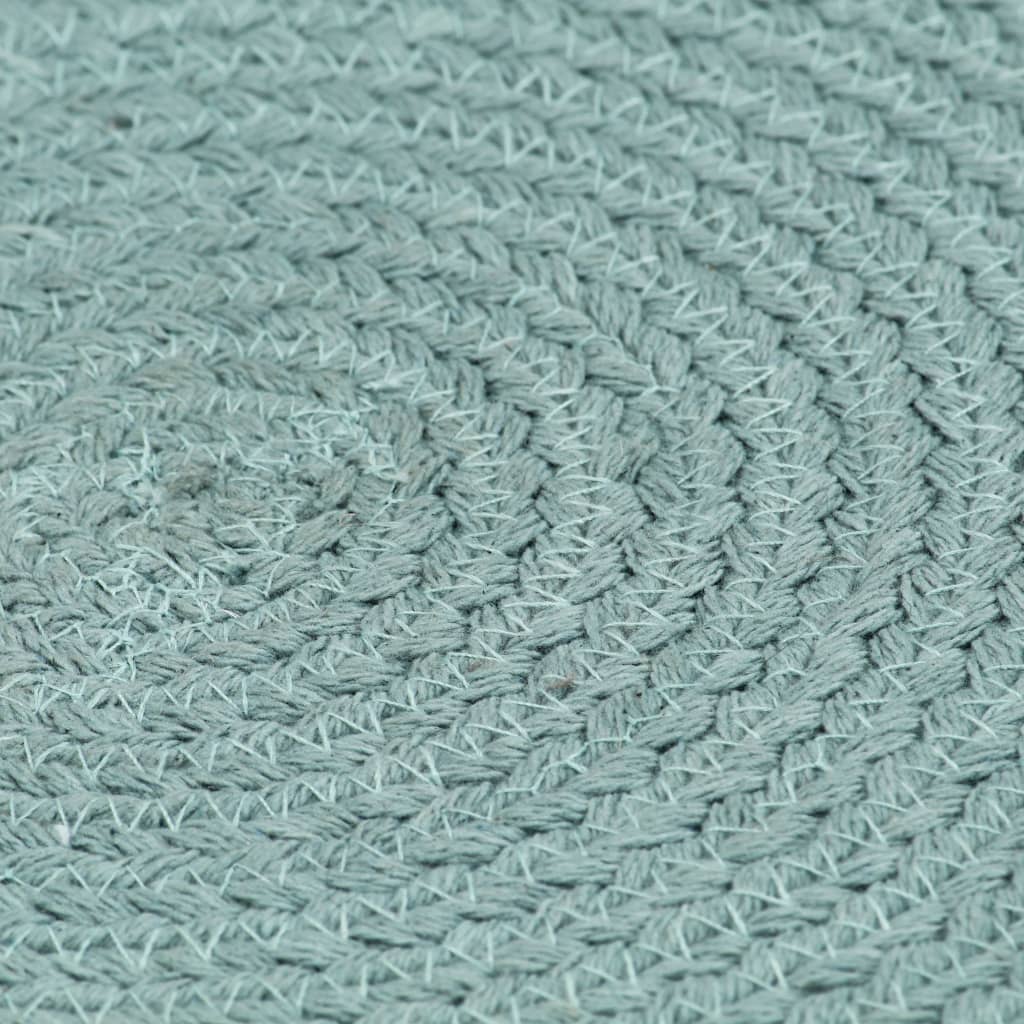 dækkeservietter 6 stk. rund 38 cm bomuld grøn