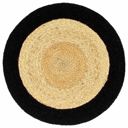 dækkeservietter 6 stk. 38 cm jute og bomuld natur og sort