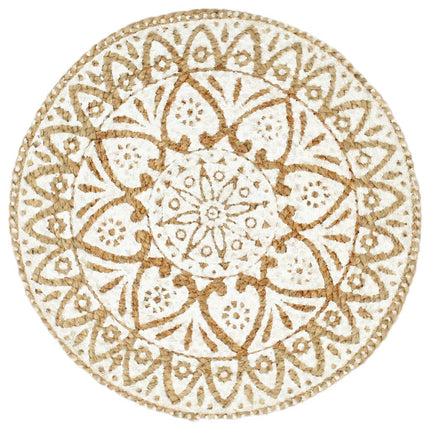 dækkeservietter 4 stk. rund 38 cm jute hvid