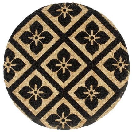 dækkeservietter 4 stk. rund 38 cm jute sort