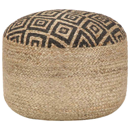 håndlavet puf 45 x 30 cm jute sort