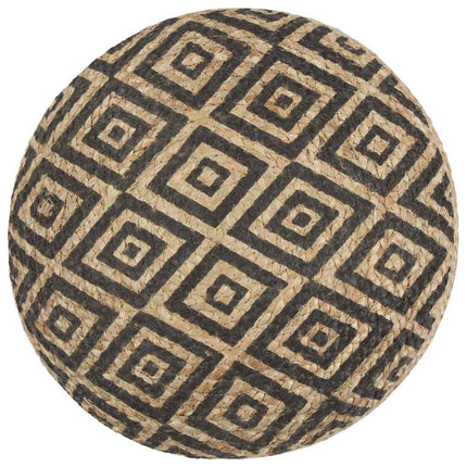 håndlavet puf 45 x 30 cm jute sort