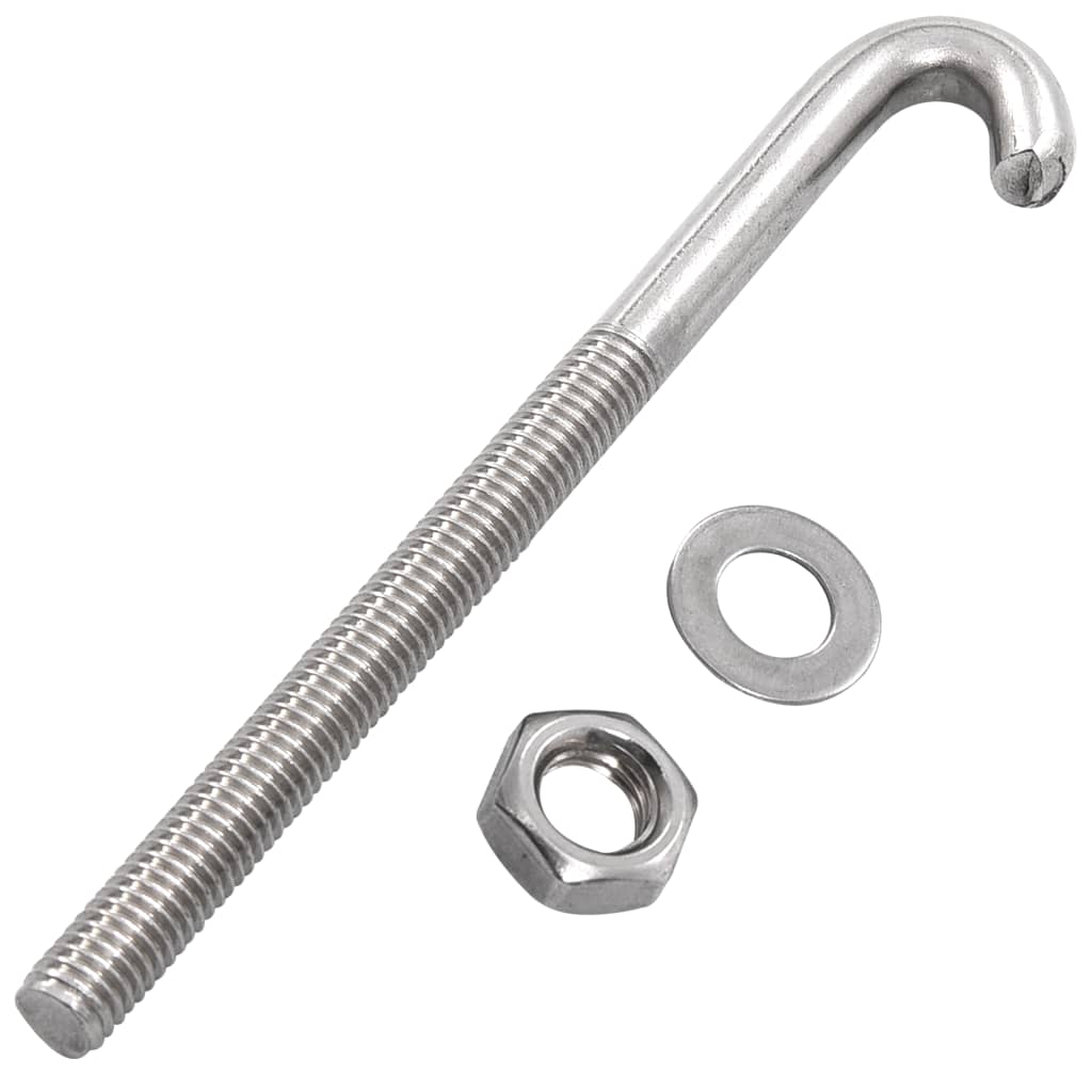 forankret J-bolt 25 sæt med møtrik og spændeskive M8 x 120 mm