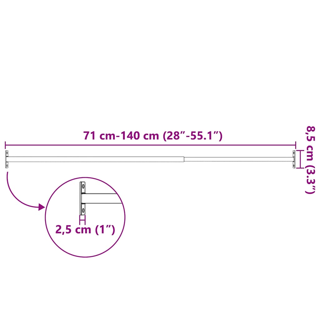 sikkerhedsstænger til vinduet 3 stk. justérbar 710-1200 mm