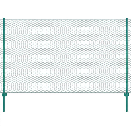 trådhegn med stolper 25 x 1,5 m stål grøn