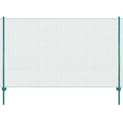 trådhegn med stolper 25 x 1,5 m stål grøn